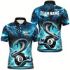 Goofygear Lightning Thunder Snakes Custom Blue 8 Ball Pool Shirts For Men, Billiard Team League Jerseys