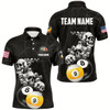 Goofygear Personalized Skull 8 Ball & 9 Ball Billiard Shirts For Men Custom Unique Billiard Apparel Jerseys