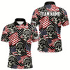Goofygear American Flag Skull Pattern Custom Dart Shirts For Men, Patriotic Cool Dart Jerseys Team Uniform