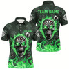 Goofygear Green Darts Skull Fire Flame Custom Men Darts Shirts, 3D Darts Jersey Short Sleeve For Team