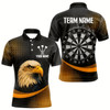 Goofygear Custom Men’S Darts Shirt, Pearl Eagle With Yellow Halftone And Smoky Dartboard Style 1