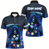 Goofygear Blue Death Skeleton Custom Billiard Balls Pool Jerseys For Men, 3D Printed Billiard Team Shirts Style 2