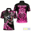 Goofygear Fire Flame Darts Board American Flag Skull Dart Shirts For Men Custom Darts Team Jerseys Pink Style 2