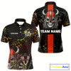 Goofygear Red Horned Warrior Skull Men'S Dart Shirt - Personalized Name For Darts Jersey Style 2