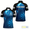 Goofygear Galaxy-Themed Darts In Space Men'S Darts Shirt - Custom Name For Dart Players