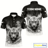 Goofygear Men'S Custom Darts Shirt With Pale Smoke Tiger Grunnge Pattern Dartboard Style 1