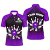 Goofygear Custom Bowling Polo Shirts For Men Purple Bowling Team Jerseys Unisex