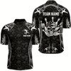 Goofygear Skull Bowling Shirt For Men Personalized Patriotic Bowling Team Jersey Shirts Polo