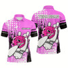 Goofygear Personalized Pink Funny Crazy Bowling Shirt For Men Polo Bowling Jersey With Team