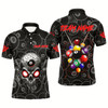 Goofygear Personalized Skull Spider Billiard Balls Men Polo Shirts Custom Billiard Team Jerseys