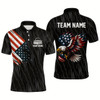 Goofygear Custom American Flag Eagle Bowling Men Polo Shirts Bowling Team Jerseys