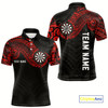 Goofygear Personalized Black And Red Tribal Darts Shirt For Men Custom Darts Jersey Team Polo