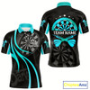 Goofygear Black And Cyan Darts Jersey For Men Custom Team Polo Darts Shirt Uniform