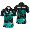 Goofygear Personalized Grunge Turquoise Darts Polo Custom Dart Shirts For Men Dart Jerseys