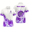 Goofygear Purple Icy Light White Darts Polo Custom Dart Shirts For Men Team Darts Jerseys