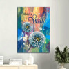 Canvas Wall Art Featuring Dandelion With Rainbow Background And The Message Make A Wish Christian Gift