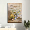 Canvas Wall Art With A Yellow Daisy Flower Vase Monarch Butterfly And The Joyful Reminder To Choose Joy Today