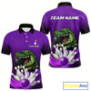 Goofygear Funny Purple Alligator Bowling Polo Shirts For Men Custom Team Bowling League Jersey