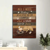 Canvas Art Featuring Coffee Book Wooden Cross White Butterfly And The Humorous Yet Meaningful Message All I Need Today