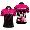 Goofygear Pink Bowling Shirt Custom Bowling Jersey For Men Bowling Polo Shirts