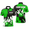 Goofygear Green Bowling Jersey Men Custom Bowling Team Shirts Unisex Bowling Polo