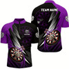 Goofygear Personalized Black Purple Darts Quarter Zip Shirt Custom Darts Shirt For Men Team Jersey Style 1