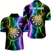 Goofygear Colorful Thunder Lightning Darts Quarter Zip Shirt Custom Darts Shirt For Men Dart Jerseys Style 2