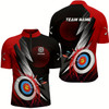 Goofygear Personalized Archery 3D Target Red Jersey Men Quarter-Zip Shirt, Archery Club Team Shirts
