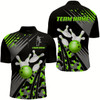 Goofygear Custom Bowling Jerseys Men Bowling Shirt Green Camo Bowling Team Shirt Quarter-Zip