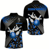 Goofygear Custom Bowling Jerseys Men Bowling Shirt Blue Camo Bowling Team Shirt Quarter-Zip
