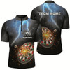 Goofygear Personalized Thunder Lightning Black Darts Quarter Zip Shirt Custom Dart Jerseys For Men