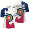 Goofygear Personalized 3D Texas Archery Target Men Quarter-Zip Shirts, Texas Flag Shirts For Archers