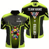 Goofygear Personalized Green Neon Jerseys Billiard Balls Men Quarter-Zip Shirts, Pool League Shirts