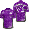 Goofygear Custom Purple Bowling Shirt For Men & Camo Bowling Team Jersey 1/4 Zip Bowling Shirts