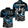 Goofygear Personalized Bowling Shirt For Men Bowling Team Jersey Blue 1/4 Zip Shirt