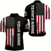 Goofygear American Flag Bowling Shirt Men Custom Bowling Quarter-Zip Shirt Team Bowling Jersey