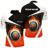 Goofygear Personalized Flaming Target Archery 3D Quarter-Zip Shirts For Men, Fire Bow Arrow Archery Shirts