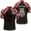Goofygear Funny Archery Mode On Argyle Pattern Customized Men Quarter-Zip Shirt, Archery Team Jersey