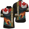 Goofygear Customized Canada Flag Flame 8 Ball Pool Men Quarter-Zip Shirt, Patriotic Billiard Jerseys