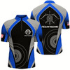 Goofygear Personalized Blue Archery Jerseys Men Quarter-Zip Shirts Custom Archery Uniform For Team
