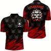 Goofygear Personalized All Over Print Skull Darts Quarter-Zip Shirt Red Black Dart Jerseys For Men