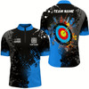 Goofygear Personalized Paint Blue 3D Target Archery Men Quarter-Zip Shirts, Archery Jerseys Attires