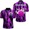 Goofygear Purple Camo Bowling Shirt Unisex Bowling Team Jersey For Men & Custom Bowling 1/4 Zip Style 2