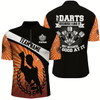 Goofygear I Play Darts Because I Like It Orange Halo Darts Quarter-Zip Shirt Dart Jerseys For Men