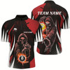 Goofygear Funny Red Death Skeleton Billiard 8 Ball & 9 Ball Men Quarter-Zip Shirts, Billiard Jersey