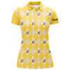 Goofygear Yellow Argyle Plaid Beer Pattern Women Golf Polo Shirts Custom Golf Shirts For Women, Ladies Golf Top