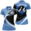 Goofygear Custom Bowling Uniforms Blue Bowling Shirts For Women, Classic Retro Bowling Team Shirt