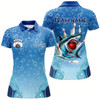 Goofygear Funny Blue Water Bubble Shark Bowling Shirt For Women Custom Shark Bowling Team Jersey, Bowler Gift