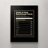 Canvas Art With A Fun Nutritional Facts Theme For Child Of God Featuring A Religious Christian Message