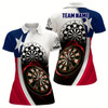 Goofygear Texas Flag Womens Darts Polo Shirt Customized Darts Shirt For Dart Lover Women Dart Jersey